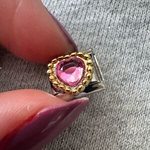 Pink Heart Italian Charm Link